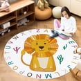 thumbnail image 1 of Lanpei ABC Lion Rug Carpet 4Ft Round Boho Jungle Animal Play Mat Circle Safari Nursery Rug Alphabet Educational Rug for Boys Girls Bedroom Playroom Decor, 1 of 7