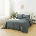 thumbnail image 1 of Lanpei Boho Duvet Cover Set 3PCs King, 100% Washed Cotton Bohemian Modern Bedding Set Grey Girls Fringed Tassel and Ruffle Comforter Cover Set With Zipper (1 Duvet Cover, 2 Pillowcases), 1 of 7