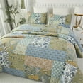 thumbnail image 1 of Lanpei Floral Bedspread Set 3-Piece King, Cotton Biological Quilt Coverlet Boho Bedding Set Farmhouse Quilted Bedspread for All Season Farmhouse (1 Coverlet+2 Pillow Shams), 1 of 7