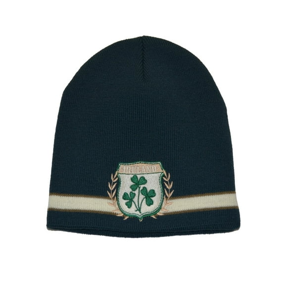 Lansdowne Green Embroidered Ireland Crest Knit Hat