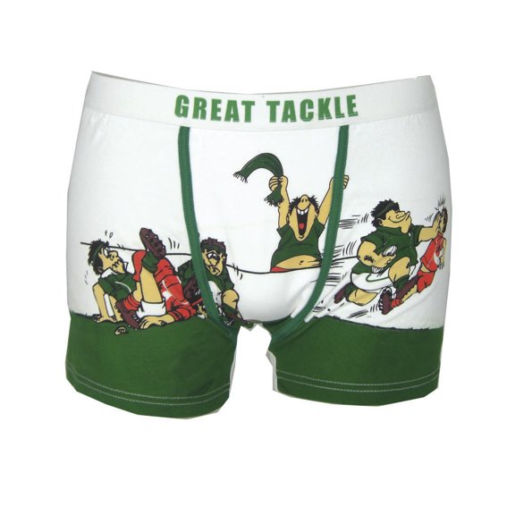 Lansdowne Men's Cartoon Motif White Boxer Short with Elasticized Waist