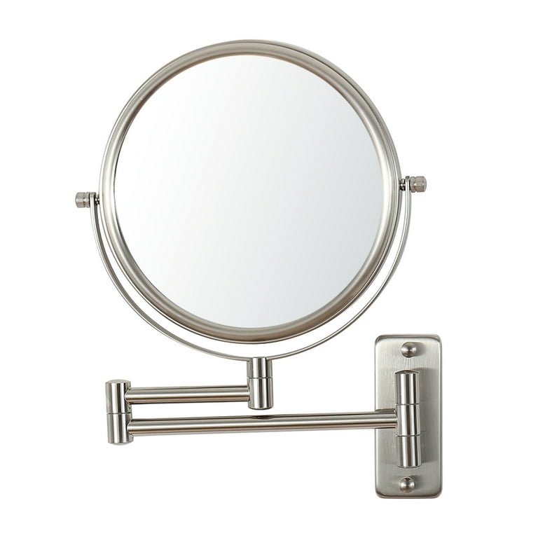 Lansi 10x 1x Wall Mounted Magnifying Mirror Double Side Mirrors for Wall Satin Nickel