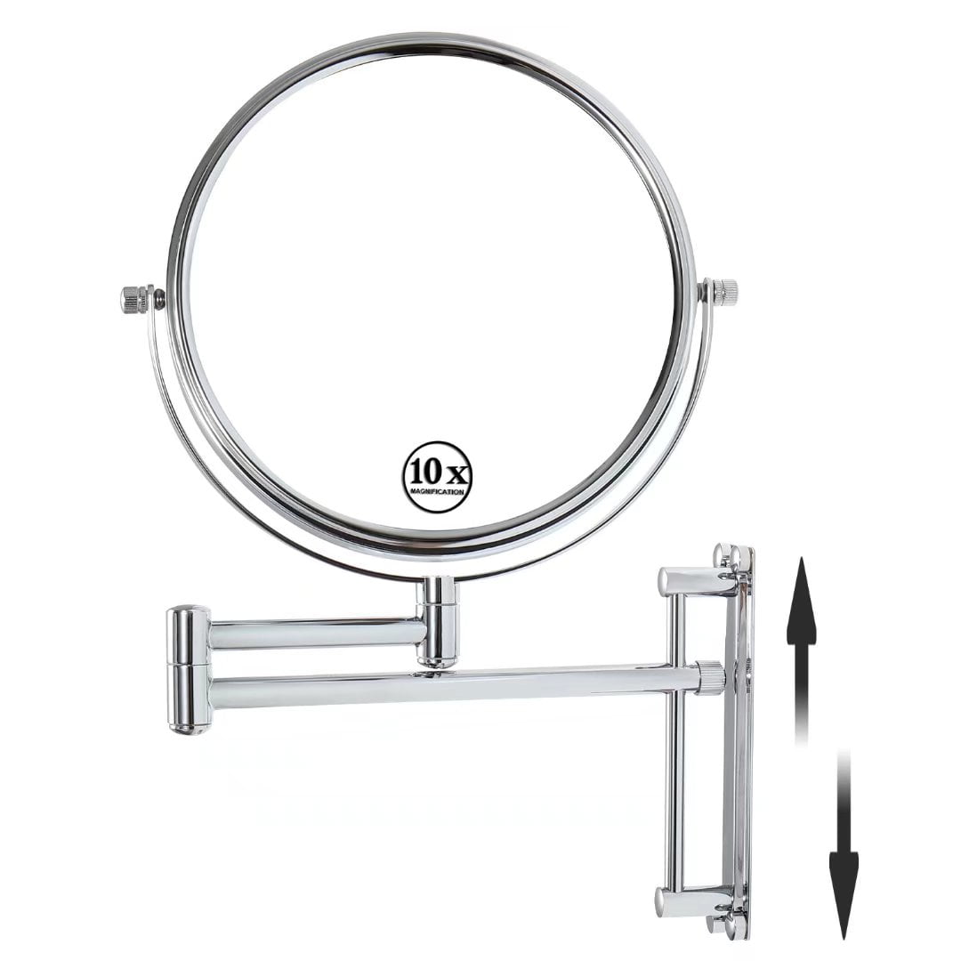 Lansi 10x Magnifying Wall Mounted Makeup Mirror,Chrome Finish Makeup