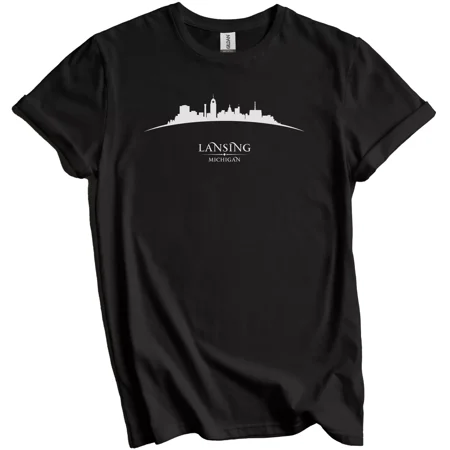 Lansing Michigan Cityscape Downtown Skyline T-Shirt Gift for Men Women Unisex Tee