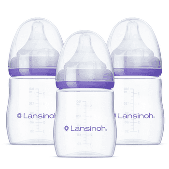 Lansinoh Baby Bottles for Breastfeeding Babies, 5 Ounces, 3 Count