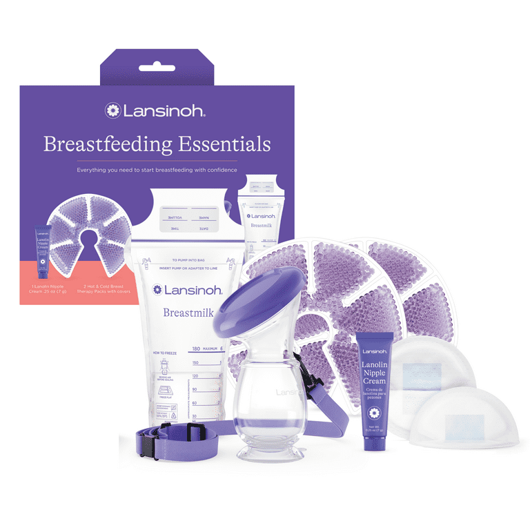 Lansinoh Breastfeeding Essentials Kit for Nursing Moms, Disposable