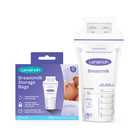 Lansinoh Breastmilk Storage Bags for Breastfeeding Moms, 100 Count