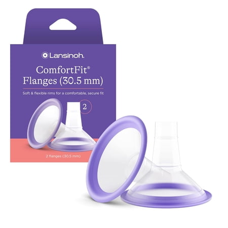 Lansinoh ComfortFit Breast Pump Flanges, 30.5mm, 2 Count, for Lansinoh Pumps