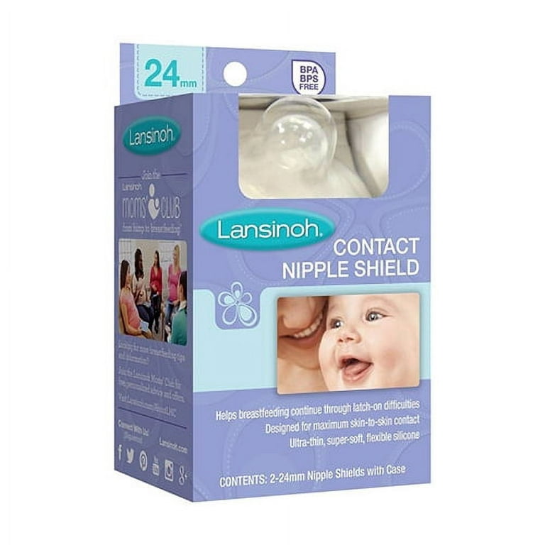 Lansinoh Contact Nipple Shields - 24 mm - Ultra Thin and Flexible - with  Protective Case unisex (bambini)