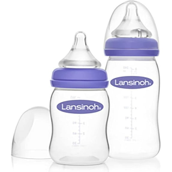 Lansinoh Glass Baby Bottle 160ml + Lansinoh Glass Baby Bottle 240ml