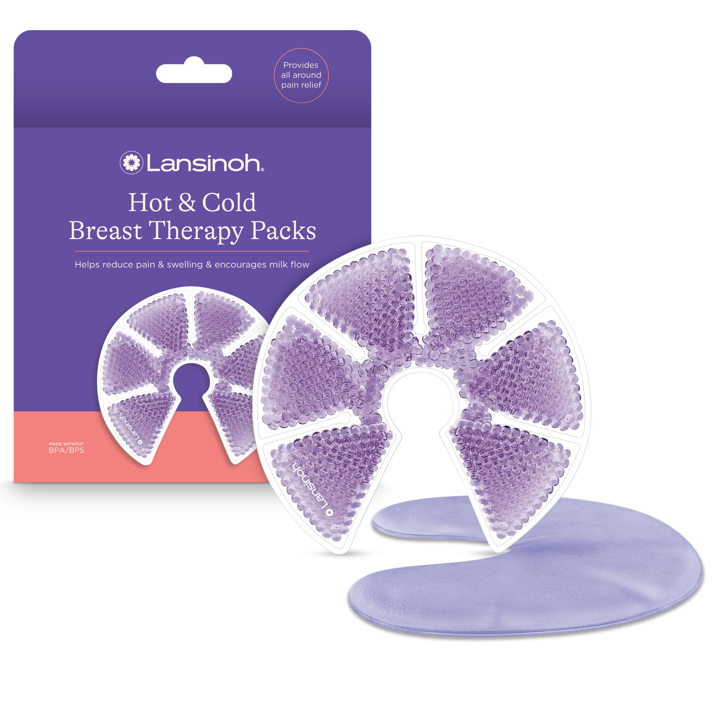 Lansinoh Hot & Cold Breast Therapy Packs with Covers, 2 Pack - image 1 of 13