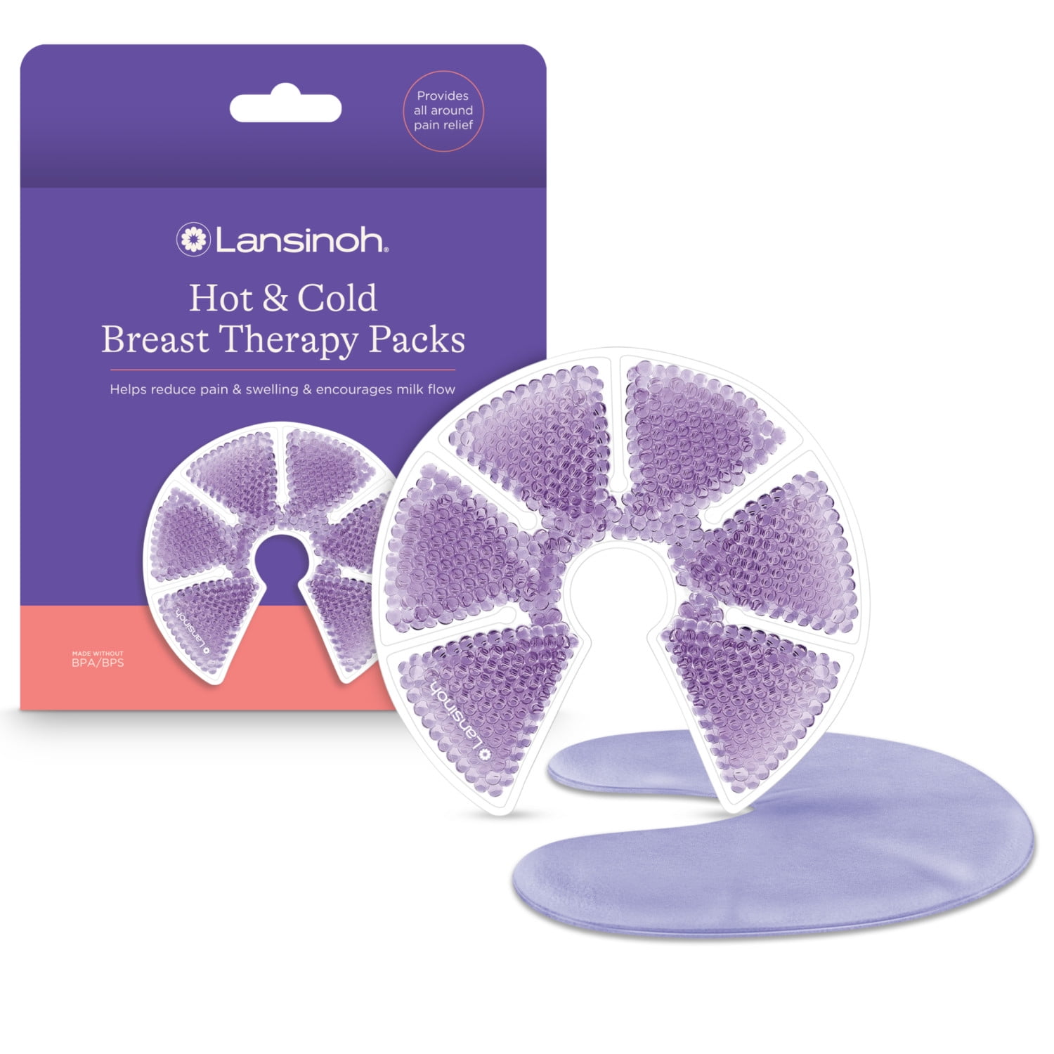 Lansinoh Hot & Cold Breast Therapy Packs with Covers, 2 Pack