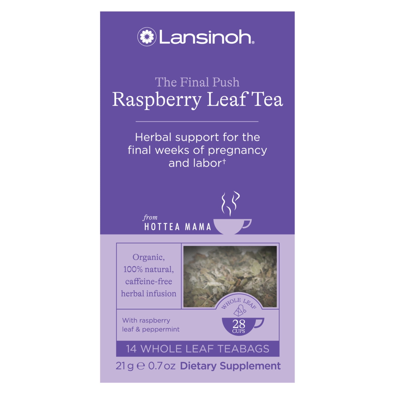 Lansinoh + HotTea Mama Final Push Tea, Red Raspberry Leaf with