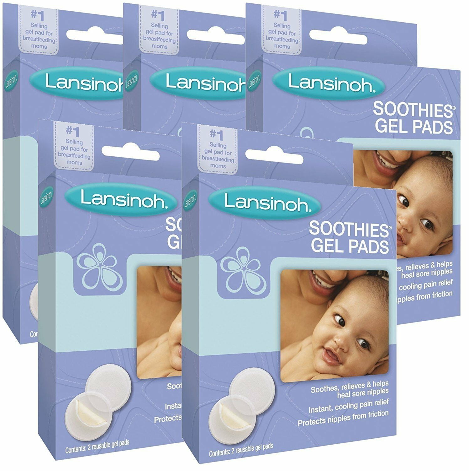 3 Pack Lansinoh Soothies Gel Pads, Instant Cooling Pain Relief - 2 Count  Each 