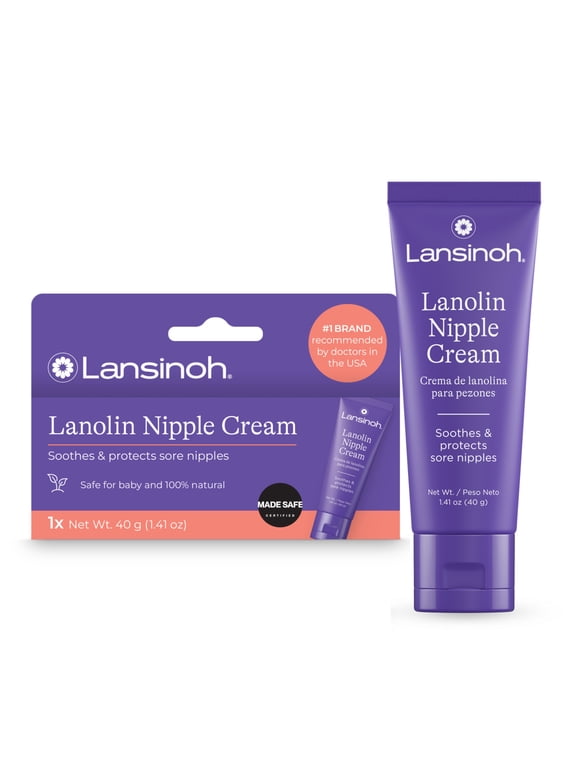 Lanolin Nipple Cream Safe for Breastfeeding Baby, 100% Natural, Breastfeeding Essentials, 1.41 oz
