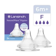 Lansinoh NaturalWave Baby Bottle Nipples, Fast Flow (4L), 2 Count