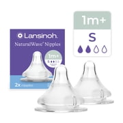 Lansinoh NaturalWave Baby Bottle Nipples, Slow Flow, 0m+, 2 Count