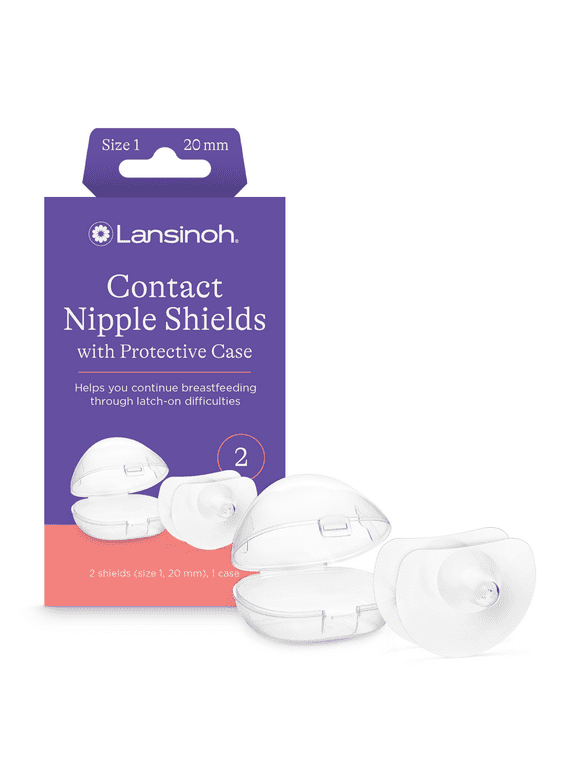 Lansinoh Contact Nipple Shields, 2 Nipple Shields (20mm) and Case