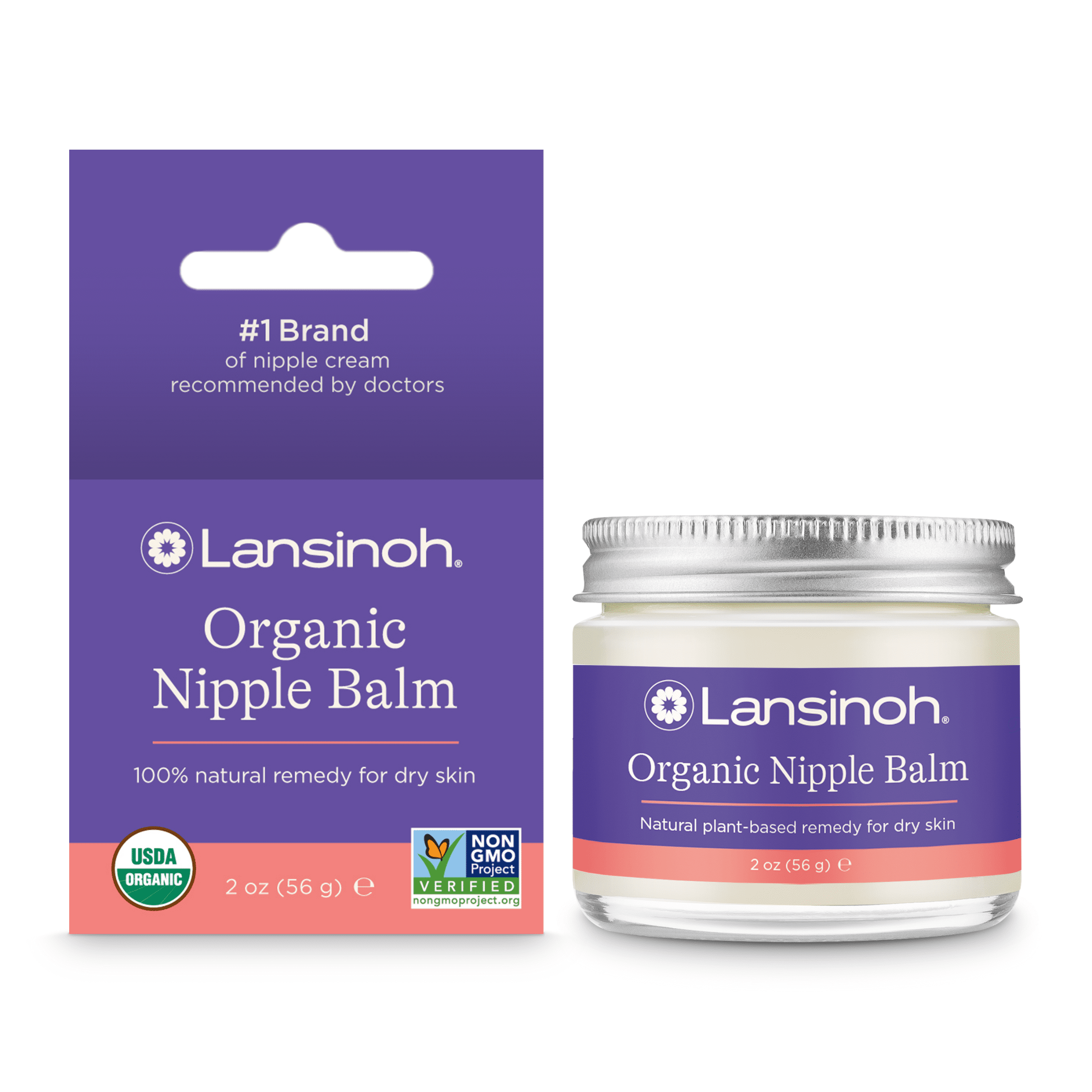 Organic Nipple Balm for Breastfeeding and Dry Skin, 2 Ounce Jar