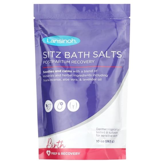 Lansinoh Sitz Bath Salts Soak for Postpartum, Perineal & Hemorrhoid Care, 10 oz