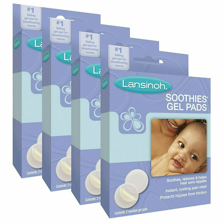 Lansinoh Soothies Breast Gel Pads For Instant Nipple Relief, 2 Pads, 4-Pack
