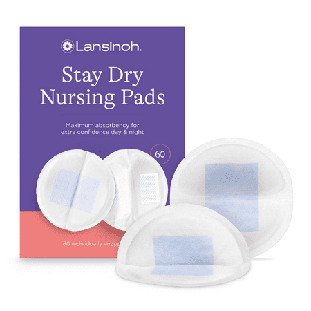 Lansinoh Stay Dry Disposable Nursing Pads for Breastfeeding, 60 Count