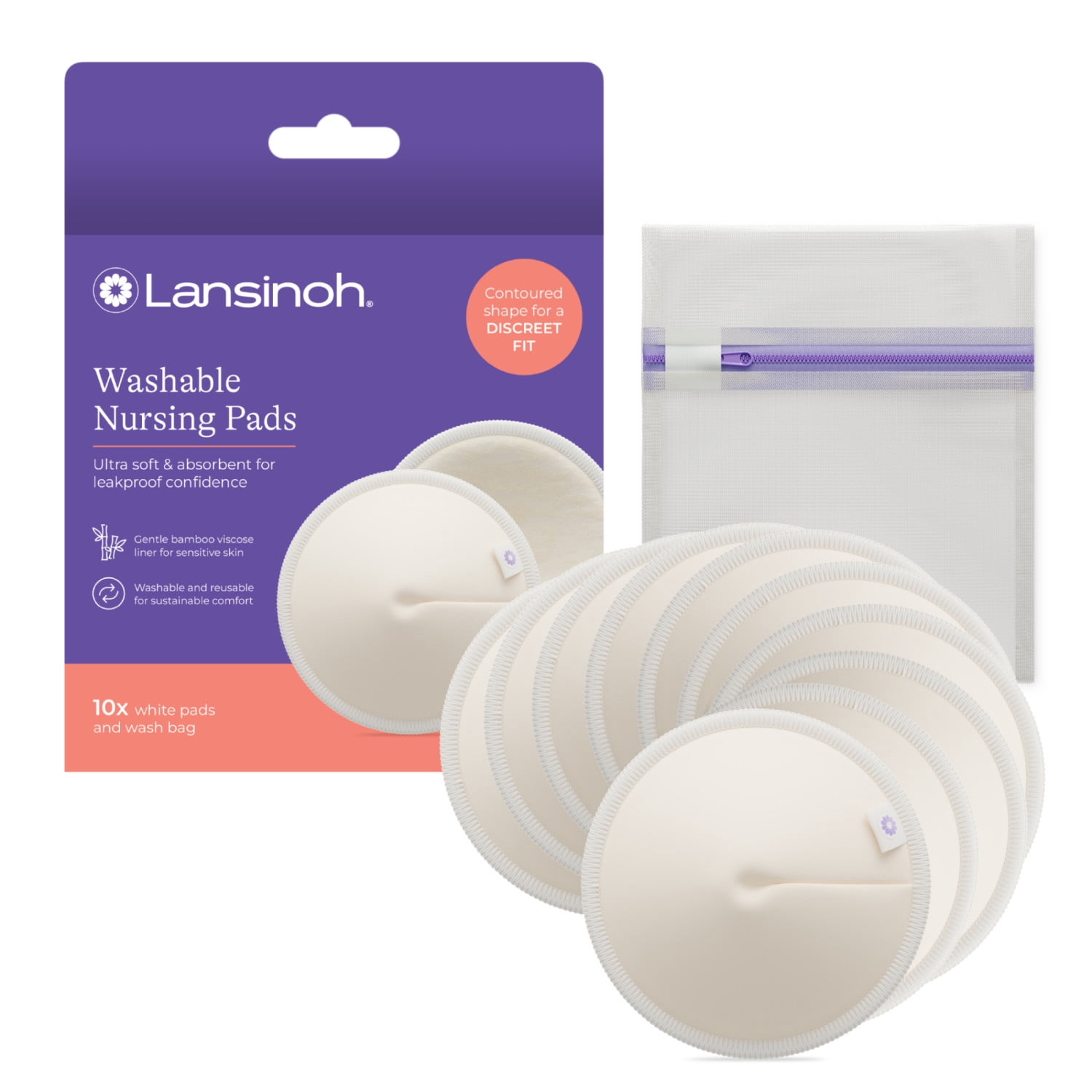 Lansinoh Washable Nursing Pads, 10 Count