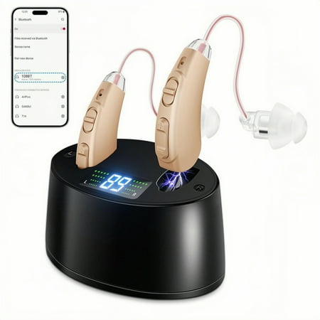 iadr Personal Sound Amplifiers for Ears with Noise Reduction, in Mini Rechargeable Personal Sound Amplifiers Enhances Speech Sound Amplifier with Portable Charging Case