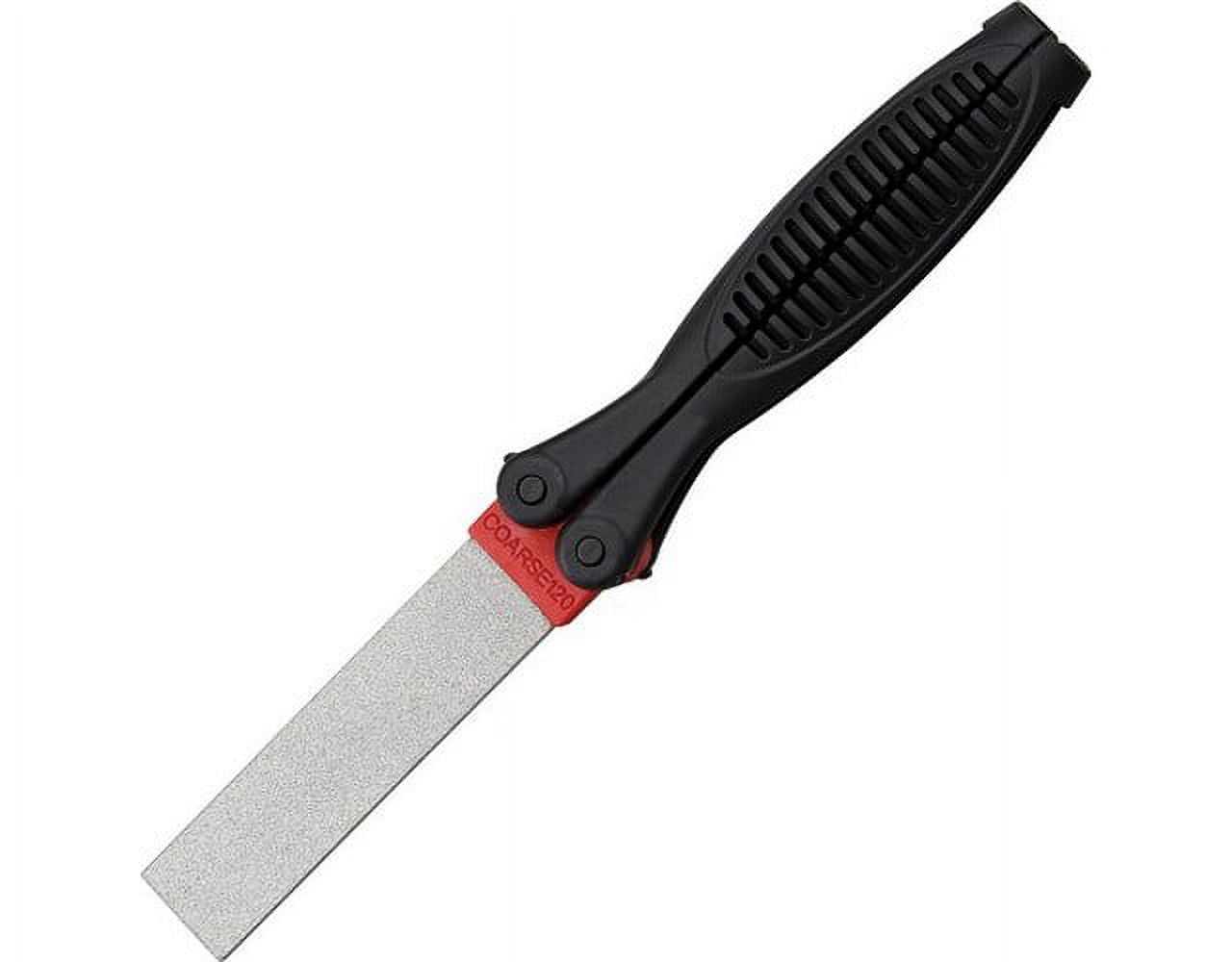 SHARPAL 181N Dual-Grit Diamond Sharpening Stone File with Leather Strop,  Tool Sharpener for Sharpening Knife, Axe, Hatchet, Lawn Mower Blade, Garden  Shears, Chisels, Spade, Drills and All Blade Edge 