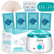 Lansley Wax Warmer Kit, 4 Bags Strongest Blue Refill European Hard Wax