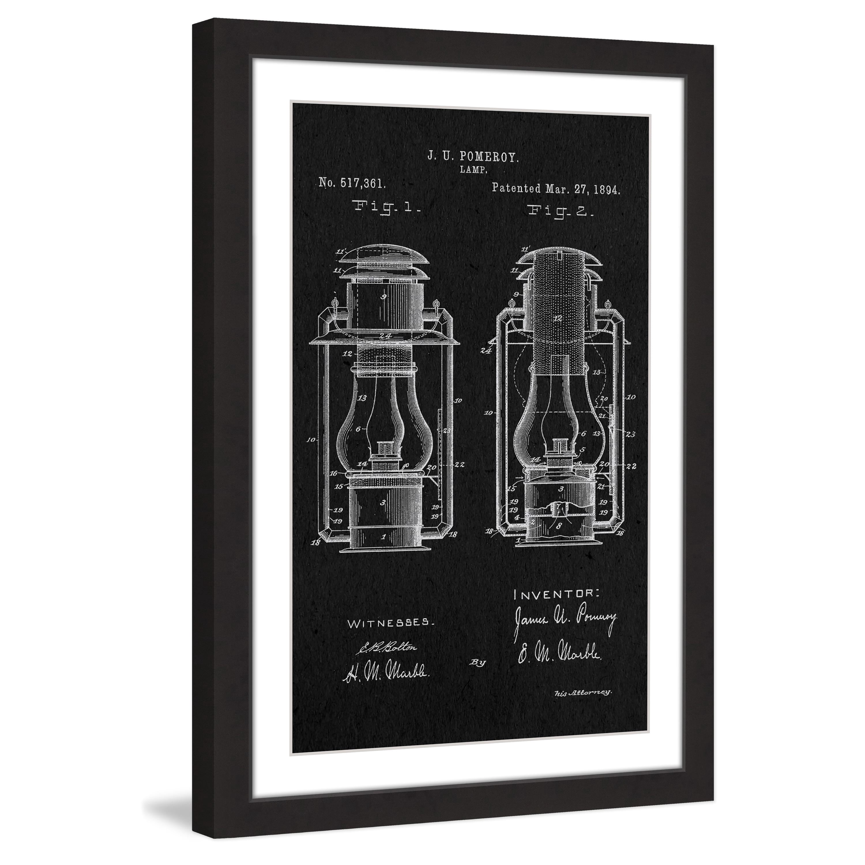 "Lantern 1894 Black Paper" Framed Painting Print