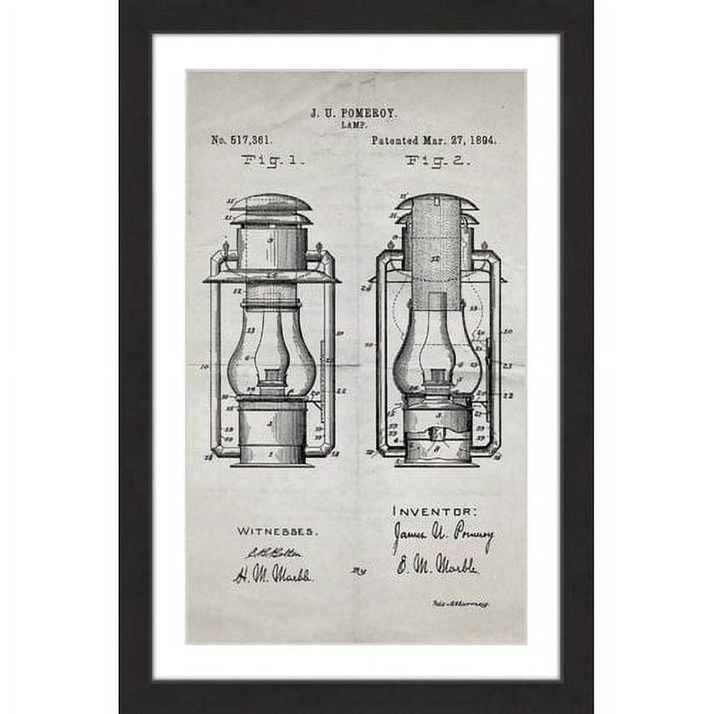 "Lantern 1894 Old Paper" Framed Painting Print