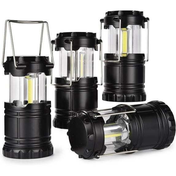 Lantern Collapsible Camping Light, Battery Operated Lanterns LED Super Bright for Power Outages Indoor Emergency Outdoor Camping Hiking Kit (4, COB)