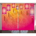 thumbnail image 1 of Ambesonne Oriental Curtains 2 Panel Set, New Year Festivities Art, 108" x 90", Fuchsia, 1 of 3