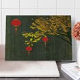 thumbnail image 1 of Lantern Cutting Board, Fall Tree Scarlet Lanterns Dramatic Shaded Vintage Inspired Seasonal Design, Decorative Tempered Glass Cutting and Serving Board, Large Size, Red Orange Brown, by Ambesonne, 1 of 5