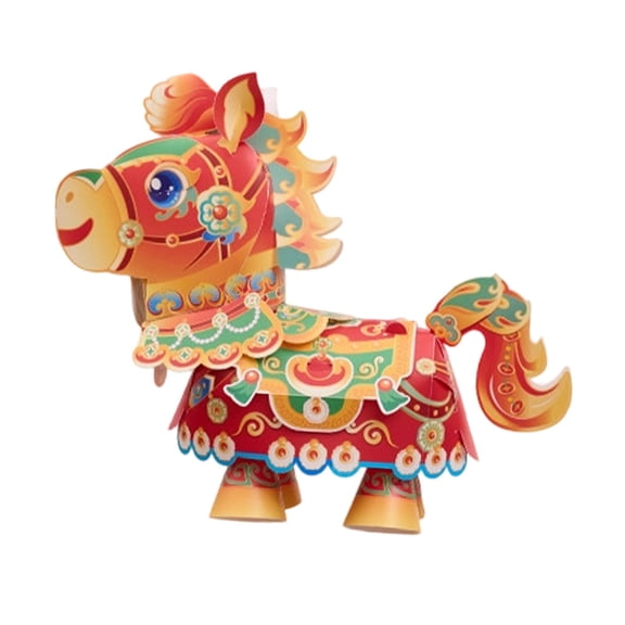 Lantern DIY Craft Kit Horse New Year Theme Educational Plastic Wood Material Parent Child Activity