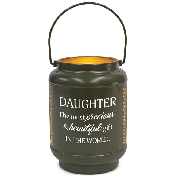 Elanze Designs Daughter Precious Beautiful Green 6.7 x 5 Metal Die Cut Lantern