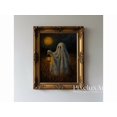 Lantern Ghost Halloween Wall Art Print, Vintage Spooky Haunted Gothic ...
