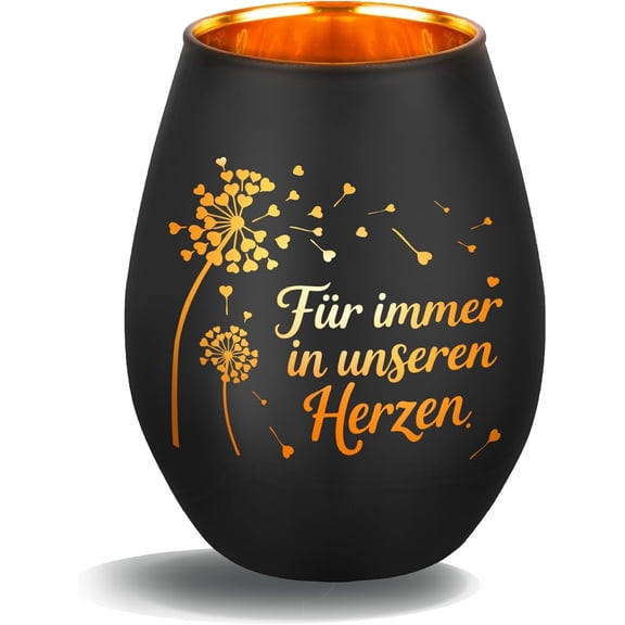 Lantern Glass with Saying Lantern Glass for Women Birthday Mourning Lights Trauer with Engraving Tea Light Holder Candle Holder