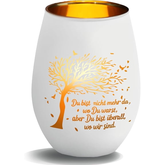 Lantern Glass with Saying Lantern Glass for Women Mourning Lights Trauer with Engraving Tea Light Holder Candle Holder