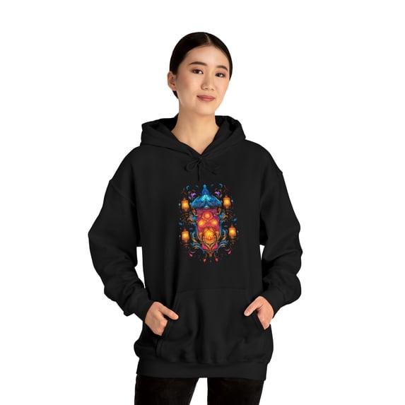 Lantern Graphic HoodieUnisex Heavy Blend Hooded Sweatshirt Festival Lights