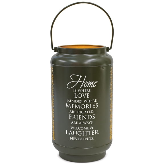 Elanze Designs Home Is Where Love Resides Green 8.7 x 5 Metal Die Cut Lantern