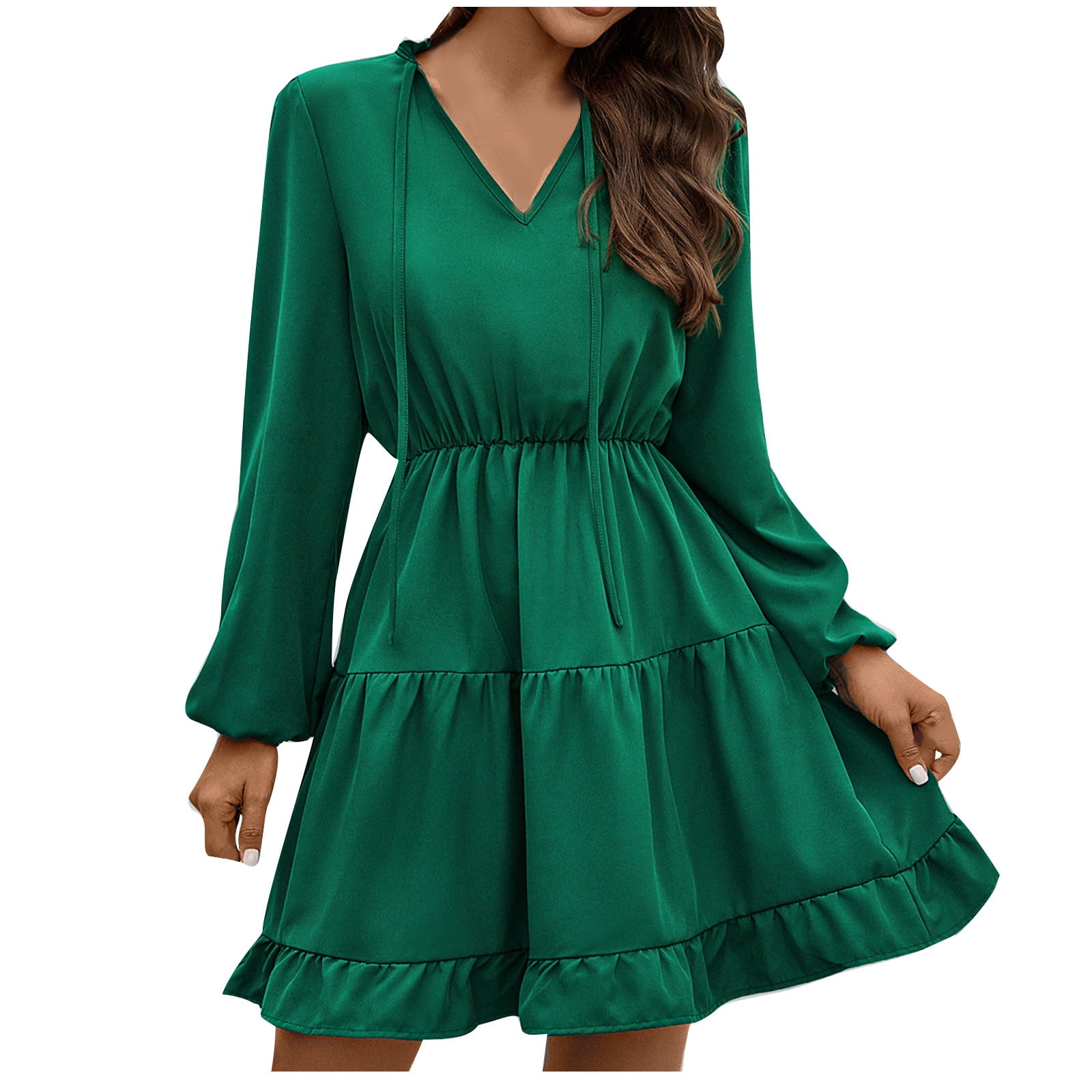 Lantern-Long-Sleeve-Dress-for-