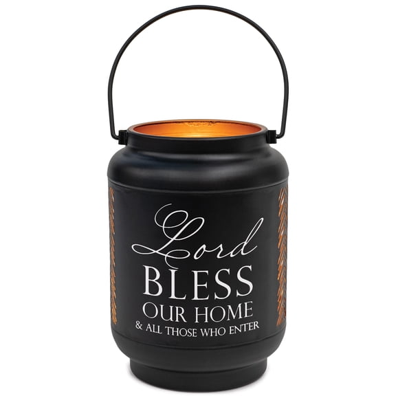 Elanze Designs Lord Bless Our Home Black 6.7 x 5 Metal Die Cut Lantern