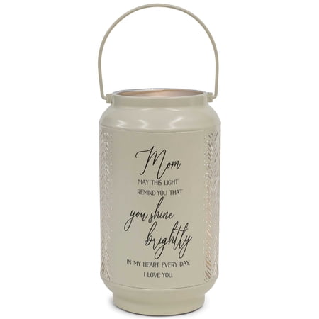 Elanze Designs Mom You Shine Brightly Ivory 8.7 x 5 Metal Die Cut Lantern