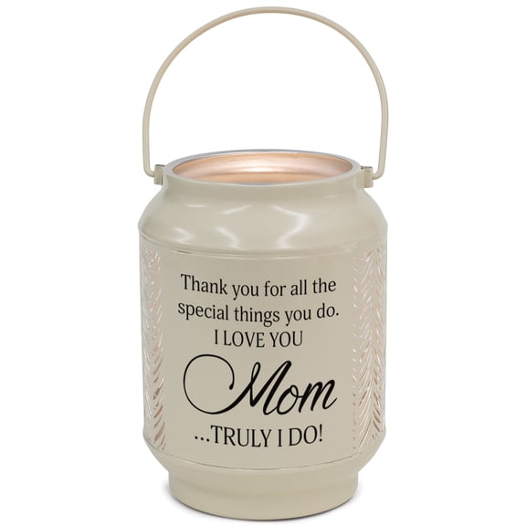 Elanze Designs I Love You Mom Truly Ivory 6.7 x 5 Metal Die Cut Lantern