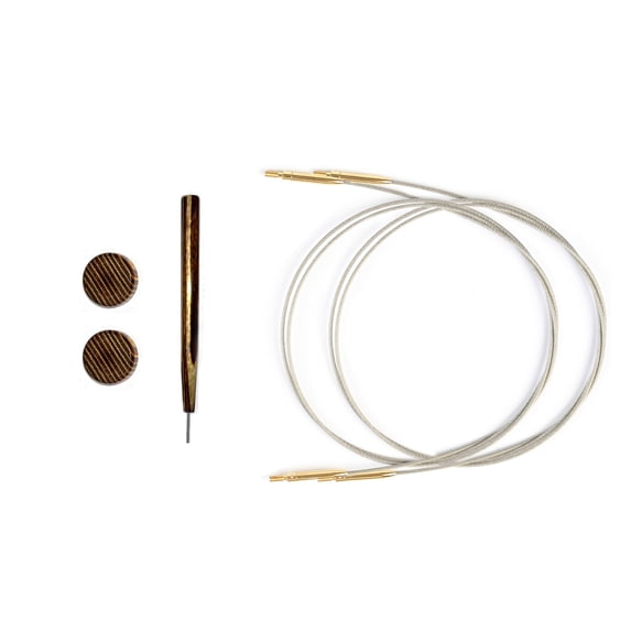 Lantern Moon Fixed Cords 14" (24" W/Tips)-Stainless Steel W/Gold Plated Connectors