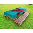 thumbnail image 1 of Lantern Outdoor Tablecloth, Chuseok Chinese New Year Traditional Celebration Asian Mid Autumn Festival, Decorative Washable Fabric Picnic Tablecloth, 58 X 120 Inches, Sky Blue Dark Coral, by Ambesonne, 1 of 2