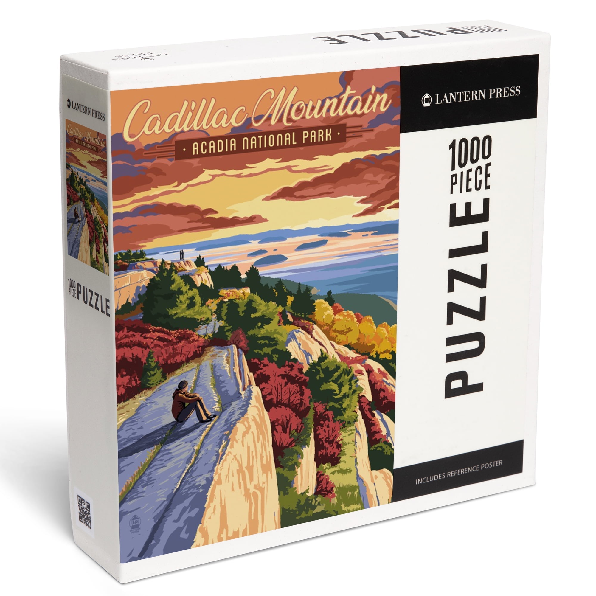 Lantern Press 1000-Piece Jigsaw Puzzle – Acadia National Park Maine Hike Beehive Fall Illustration, Made In USA