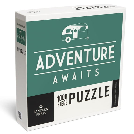 Lantern Press 1000 Piece Jigsaw Puzzle, Adventure Awaits, Retro Camper, Simply Said